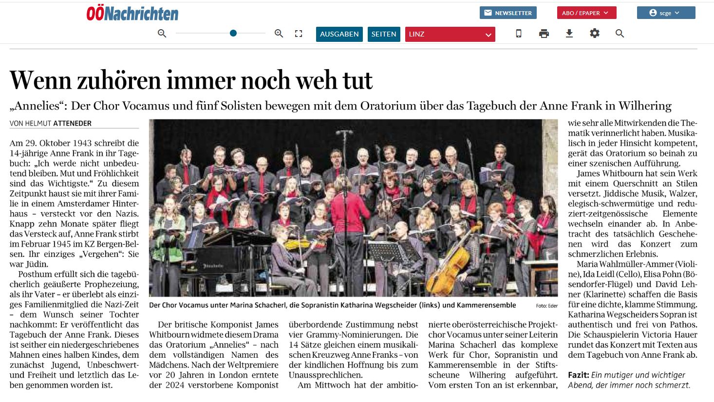 Konzertkritik in den OÖ Nachrichten
